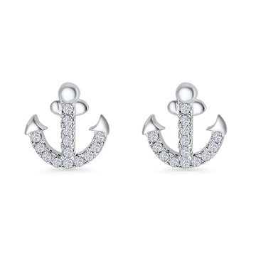 Anchor Stud Earrings